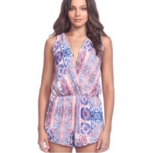 Heartloom X Revolve Lilah Multicolored Paisley Printed Boho Chic Romper Size S